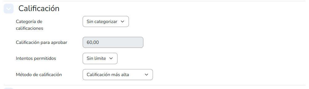 Calificación para aprobar